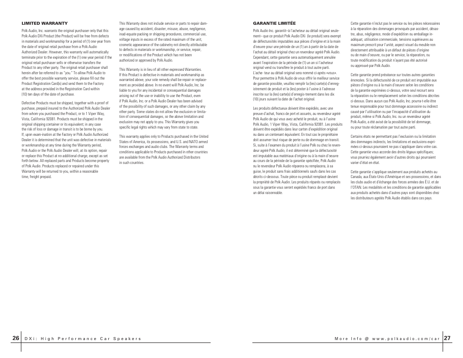 Polk Audio DXi350 User Manual | Page 14 / 14