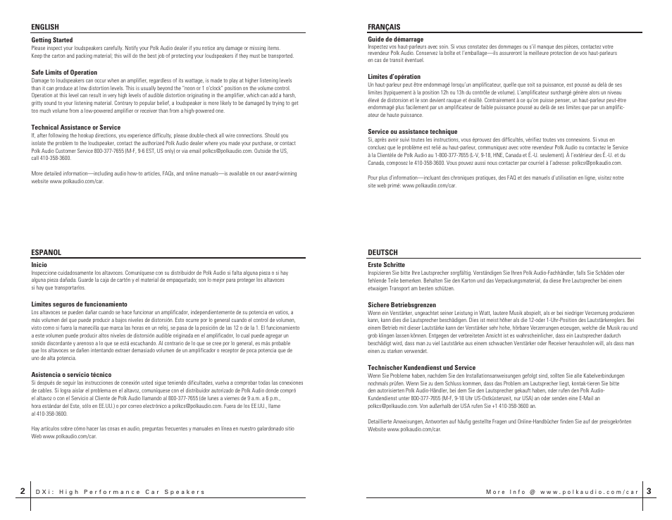 Polk Audio DXi350 User Manual | Page 2 / 14