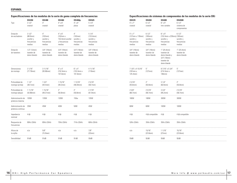 Polk Audio DXi350 User Manual | Page 9 / 14