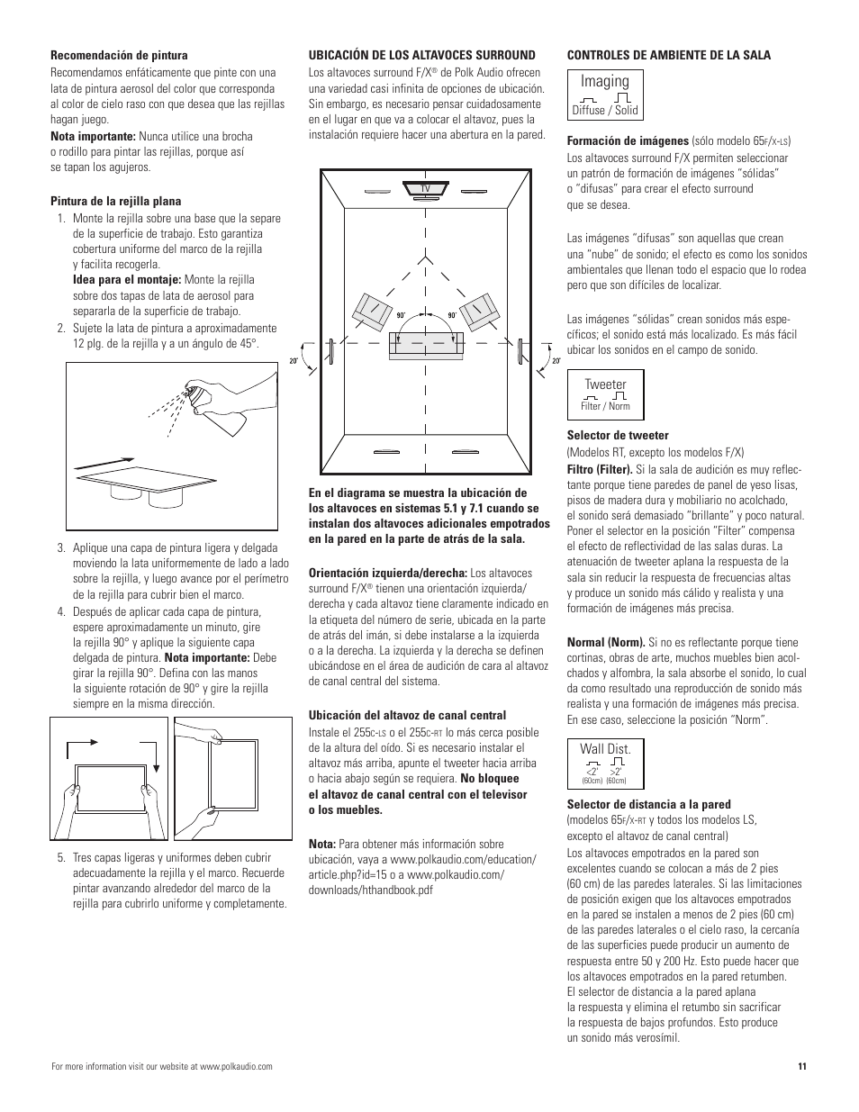 Imaging | Polk Audio VANISHING 265-LS User Manual | Page 11 / 16