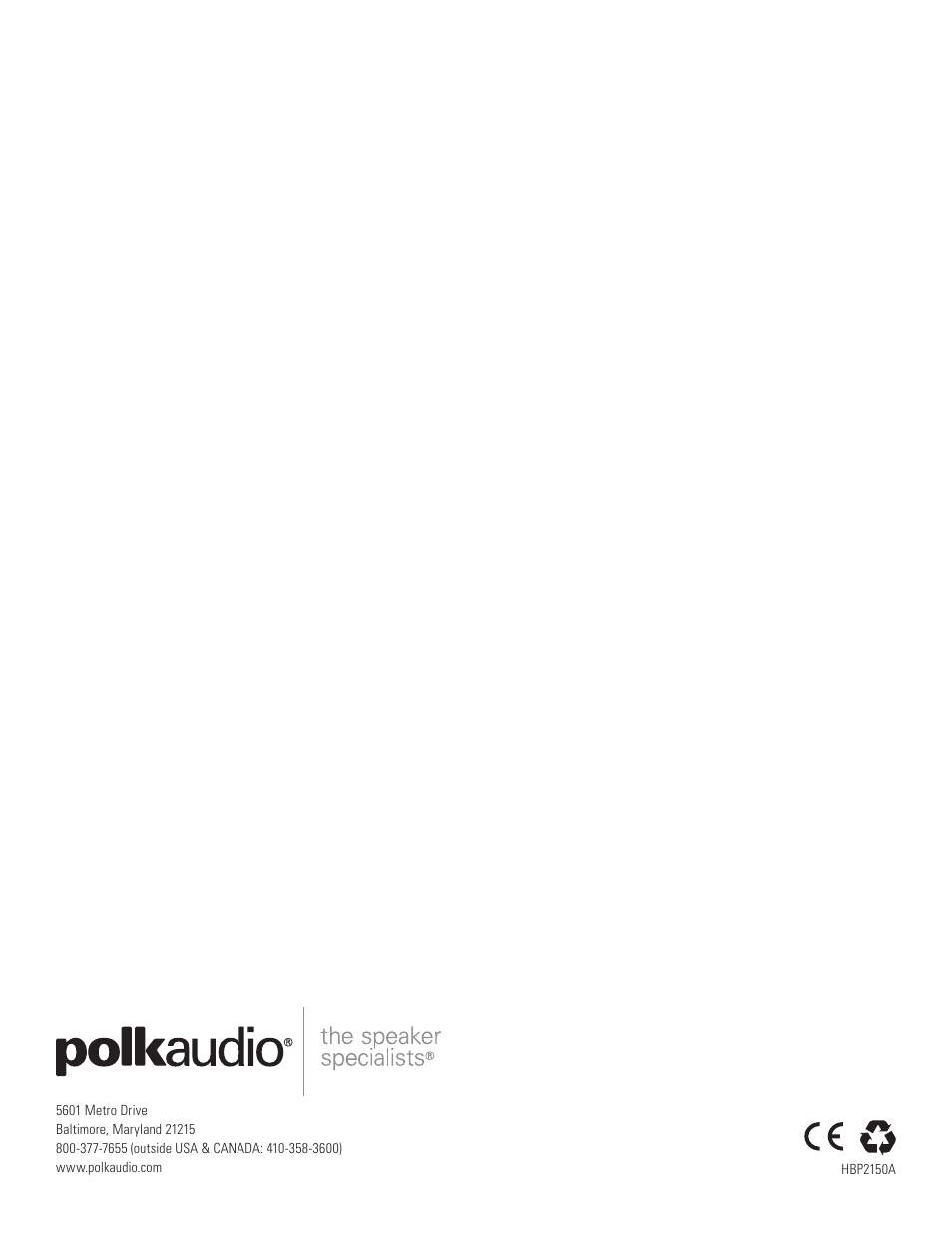 Polk Audio VANISHING 265-LS User Manual | Page 16 / 16