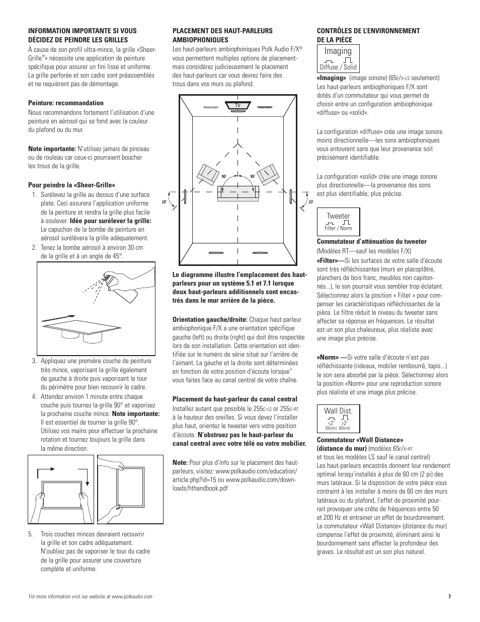 Imaging | Polk Audio VANISHING 265-LS User Manual | Page 7 / 16