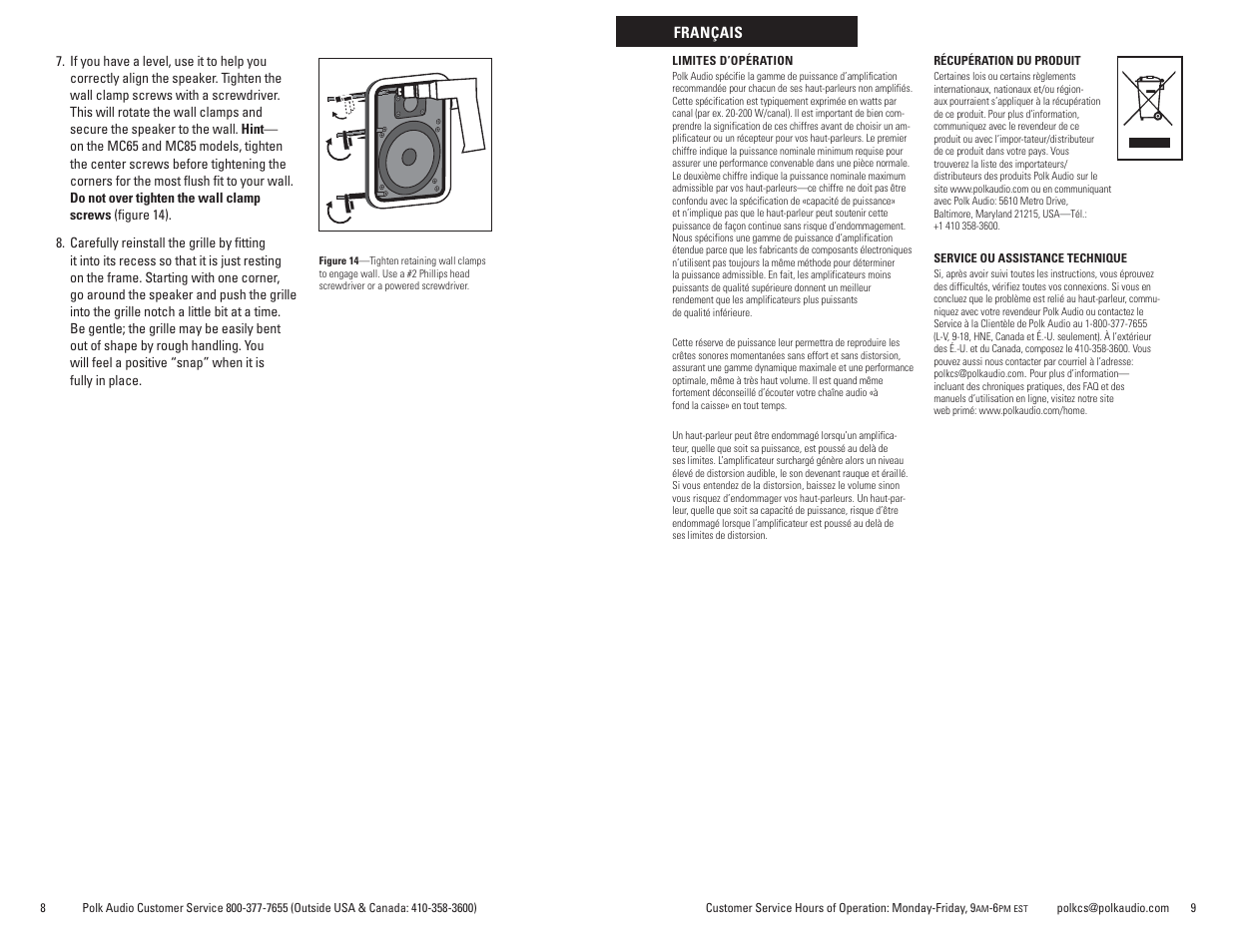 Polk Audio MCSERIES MC60 User Manual | Page 5 / 13