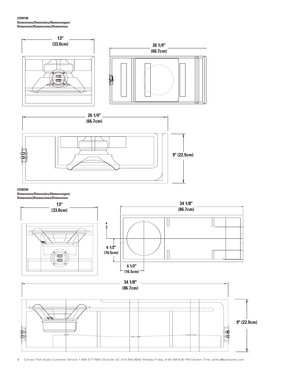 Polk Audio CSW200 User Manual | Page 6 / 16