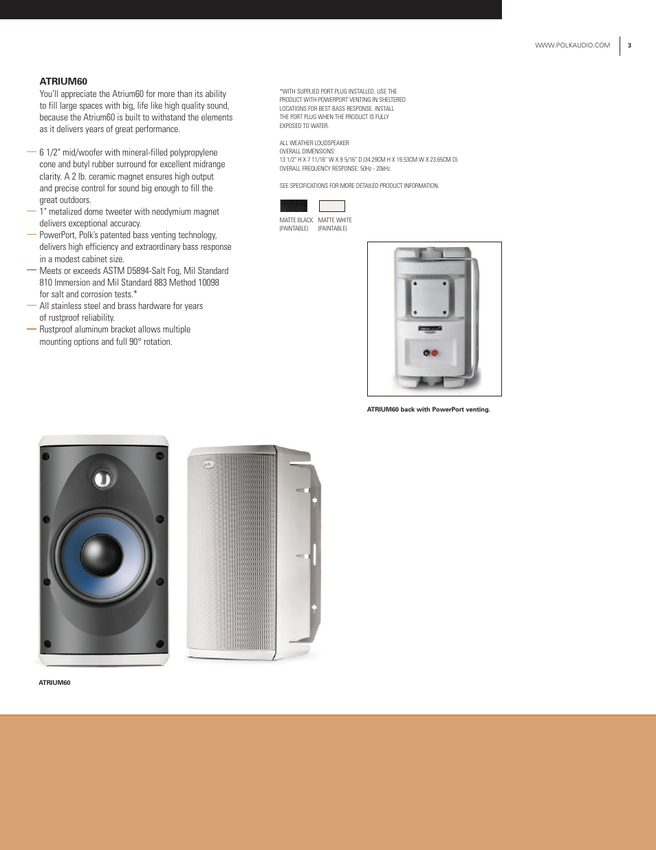 Polk Audio Atrium 65SDI User Manual | Page 3 / 6
