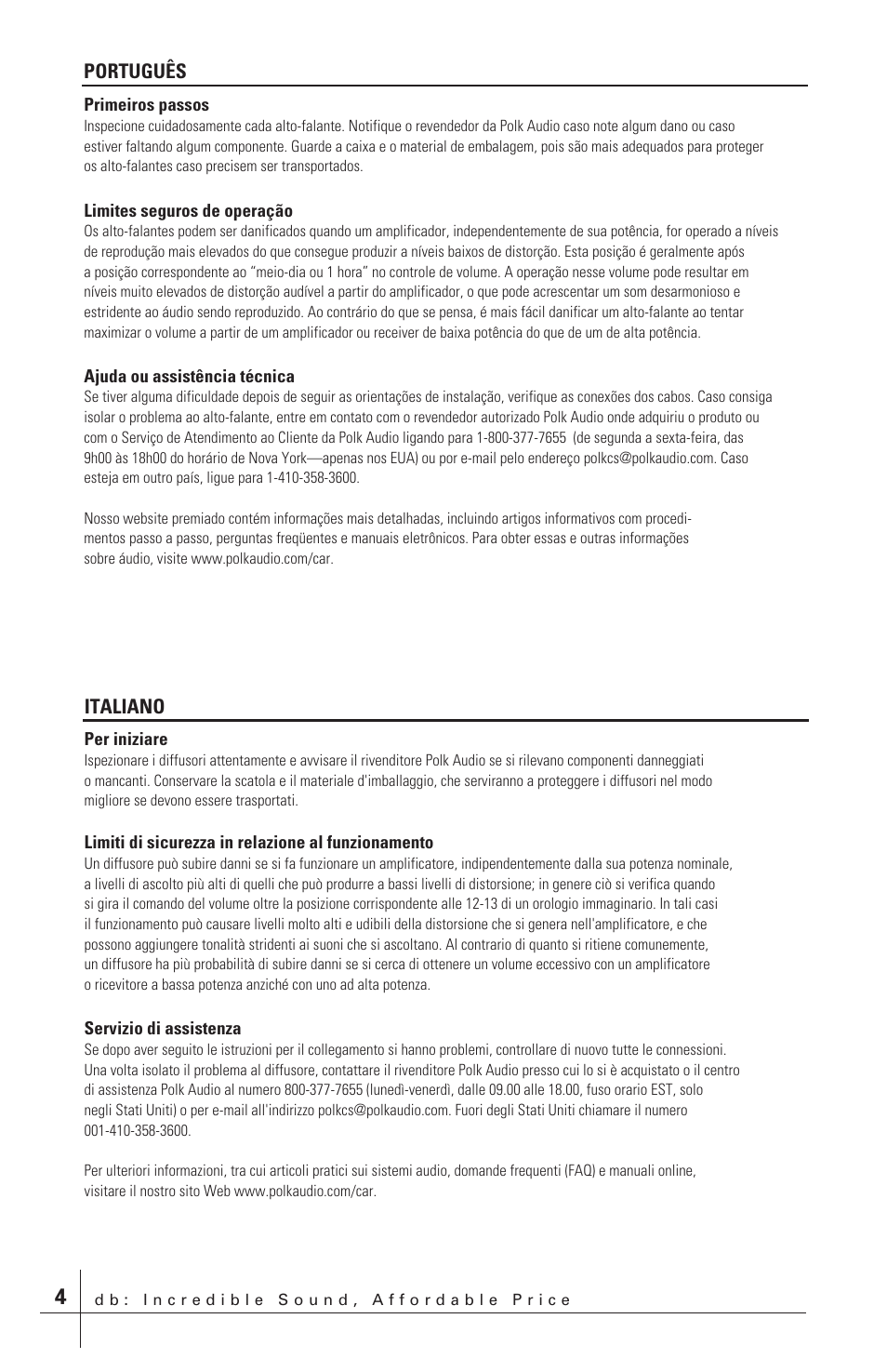 Polk Audio db651 User Manual | Page 4 / 28