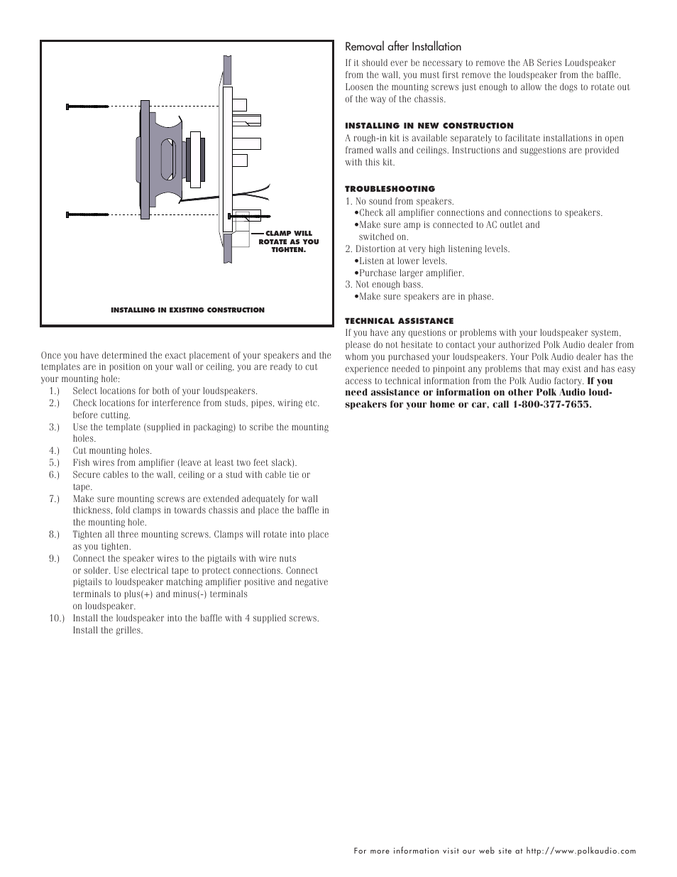 Polk Audio AB710 User Manual | Page 3 / 4