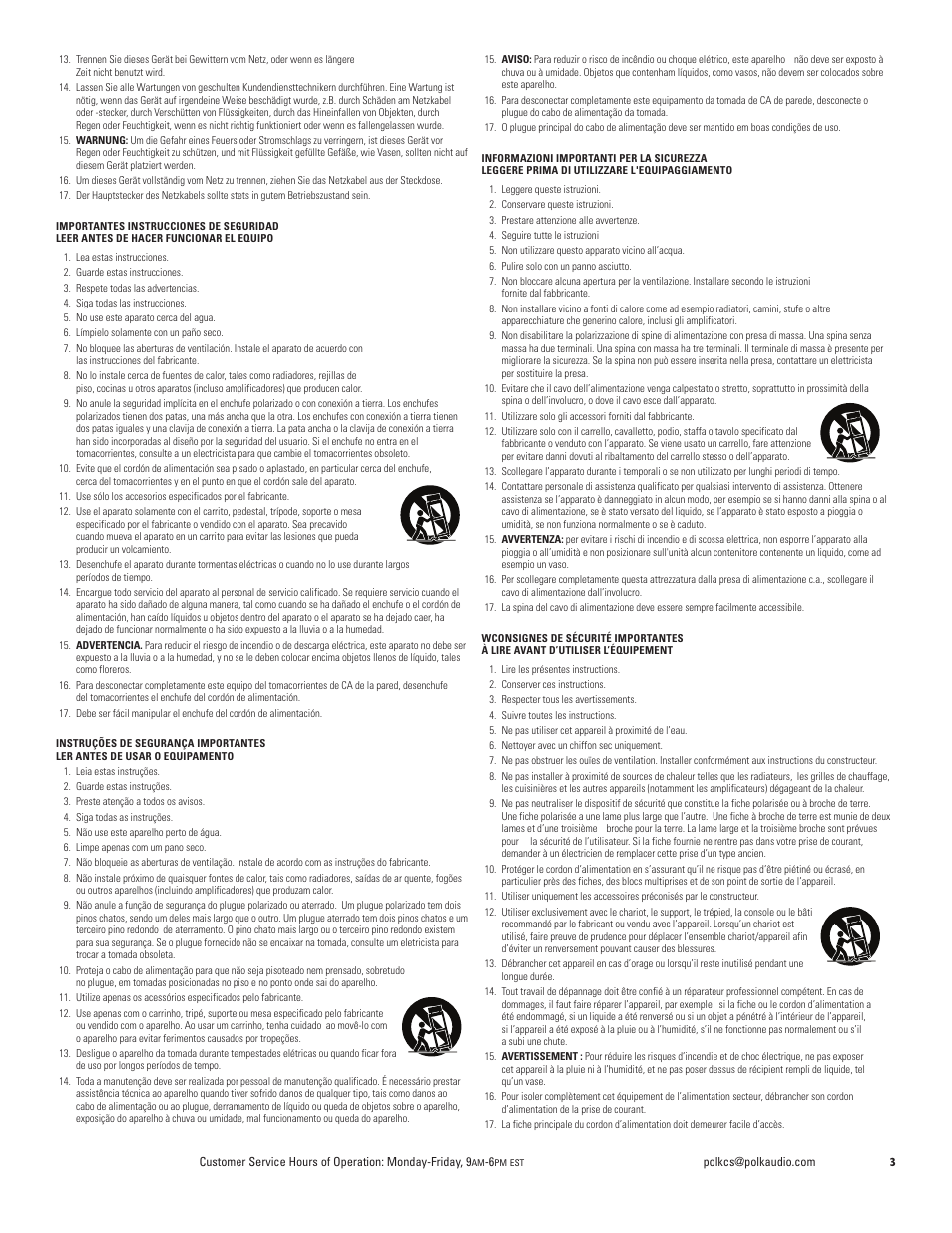 Polk Audio DSW PRO 400 User Manual | Page 3 / 52