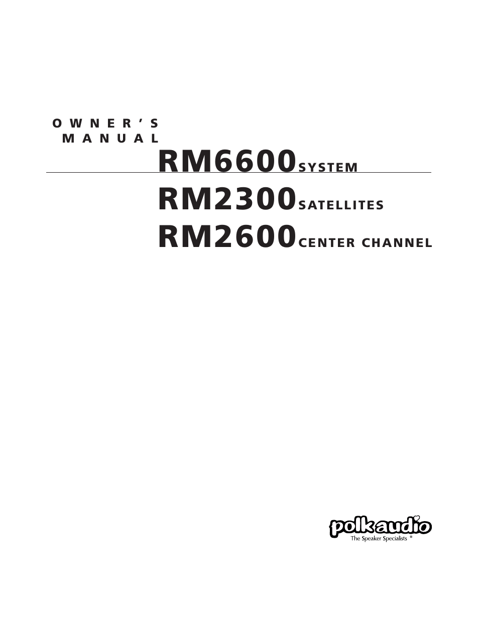Polk Audio RM2300 User Manual | 20 pages