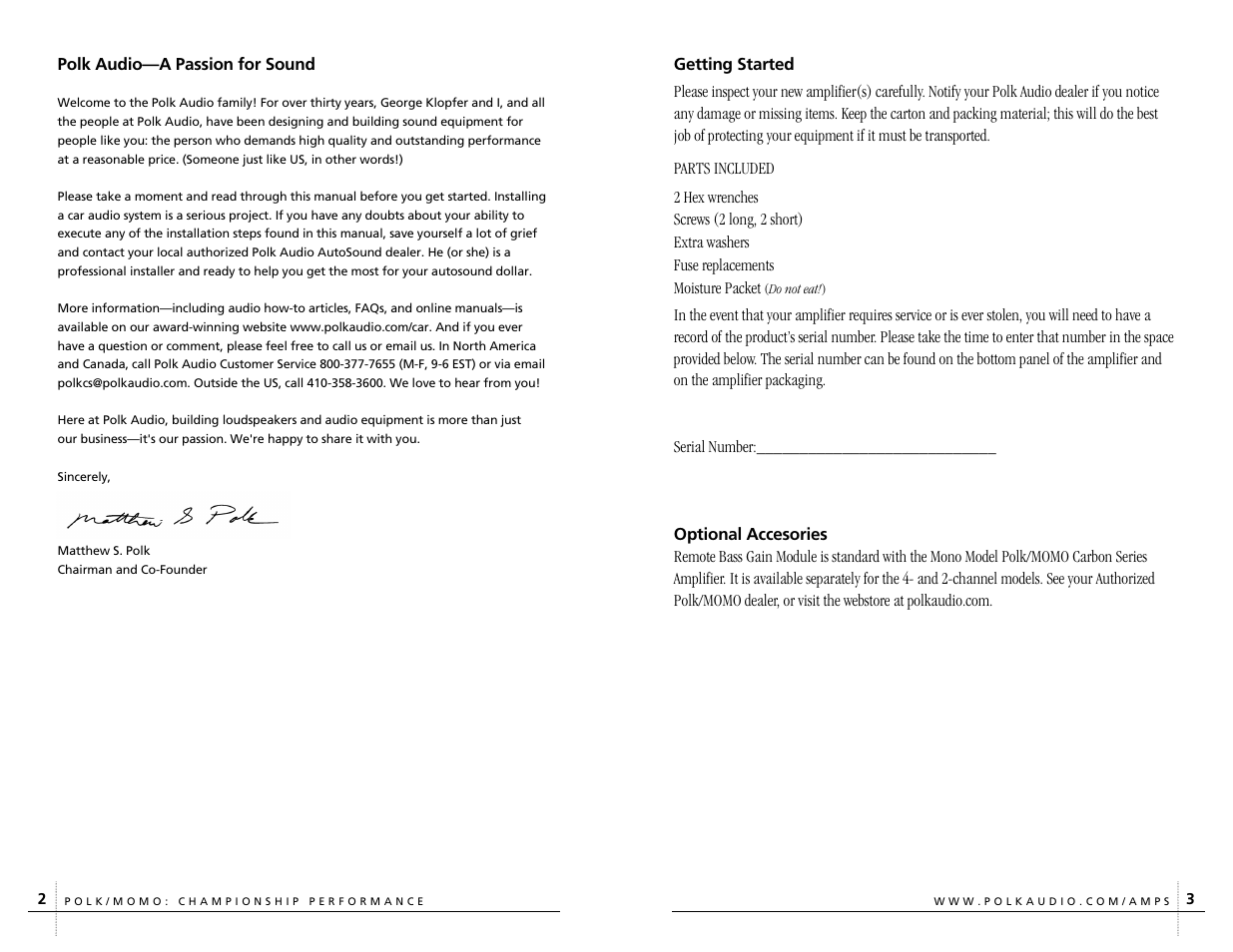 Polk Audio C400.4 User Manual | Page 2 / 13