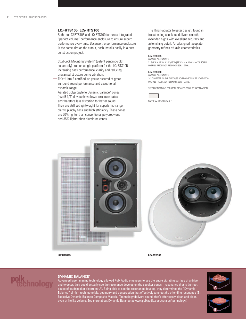 Polk technology | Polk Audio RTS Series User Manual | Page 2 / 4