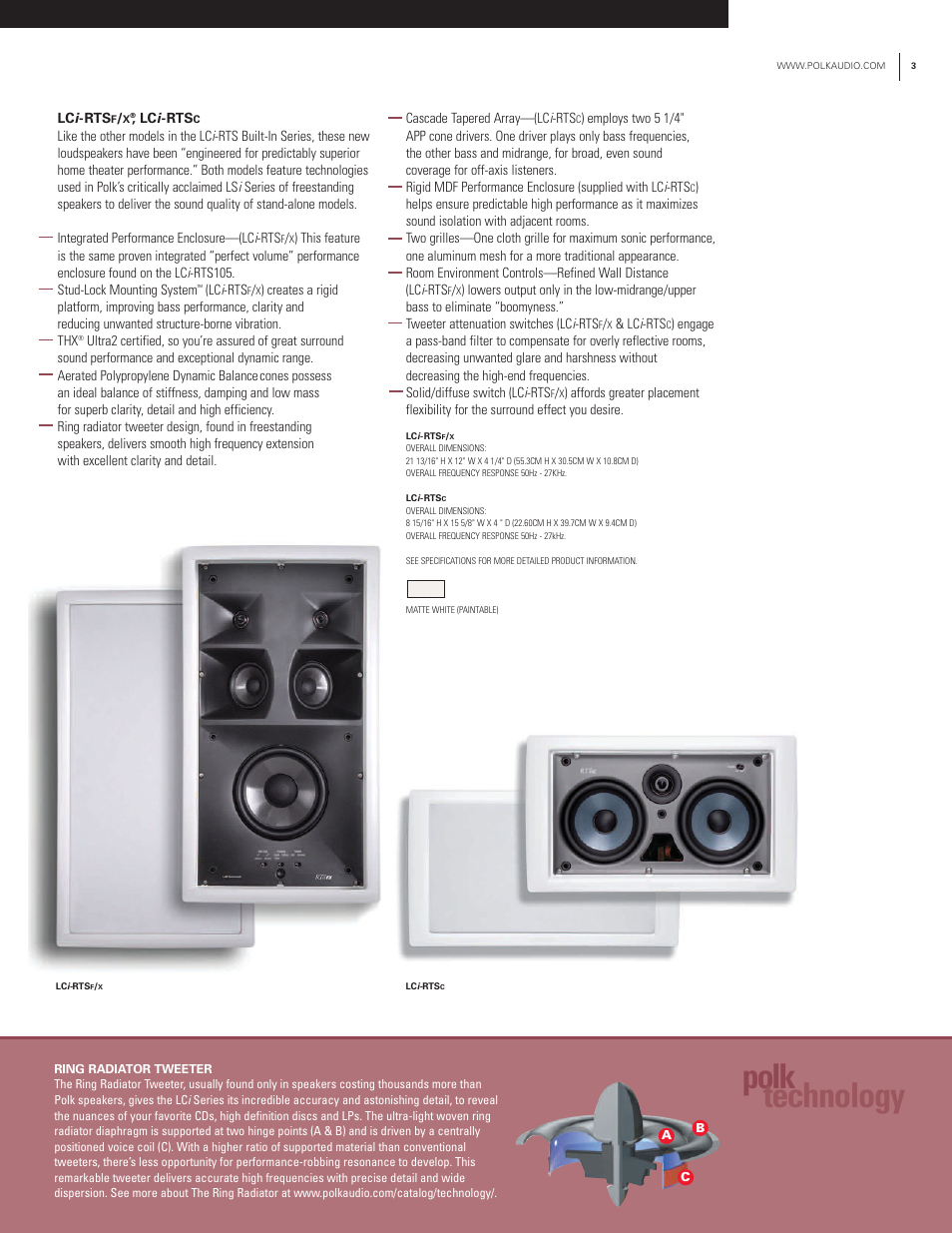 Polk technology | Polk Audio RTS Series User Manual | Page 3 / 4