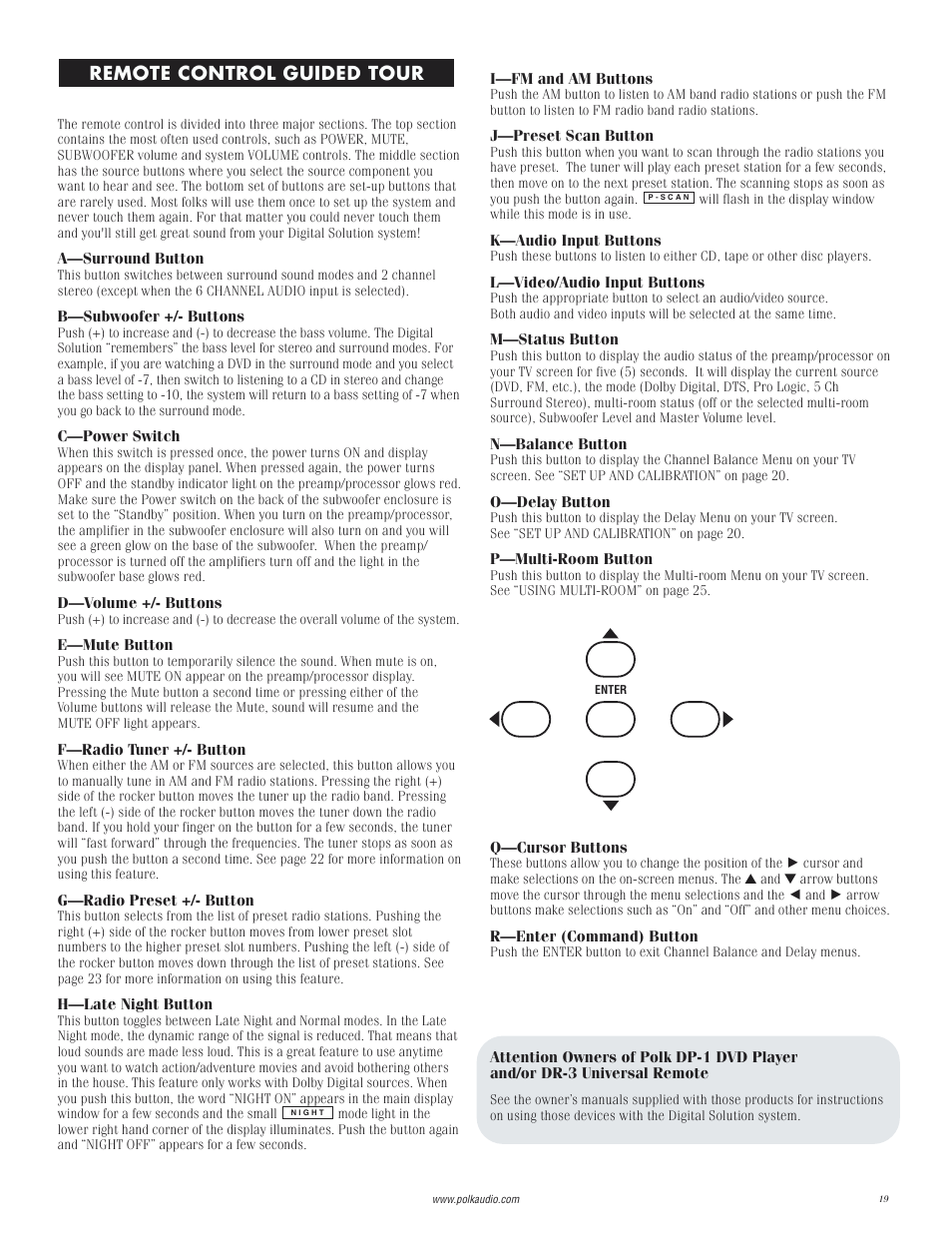 Remote control guided tour | Polk Audio Digital Solution System User Manual | Page 19 / 32