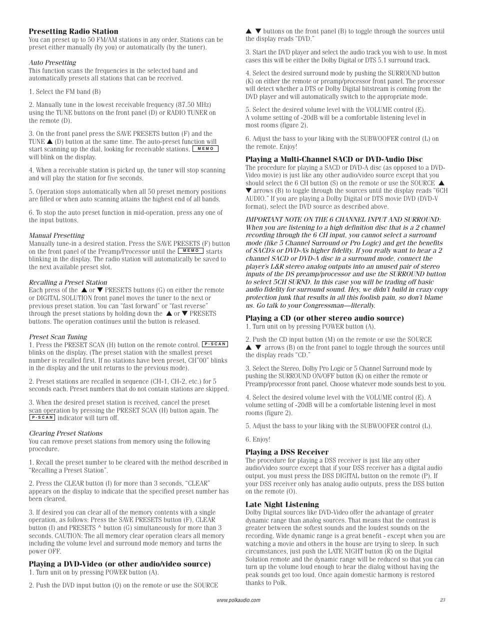 Polk Audio Digital Solution System User Manual | Page 23 / 32