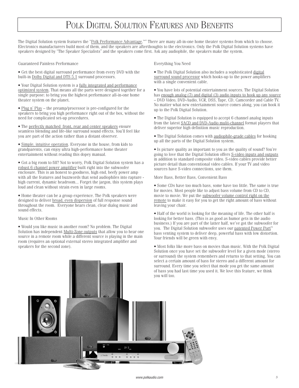 Igital, Olution, Eatures and | Enefits | Polk Audio Digital Solution System User Manual | Page 5 / 32