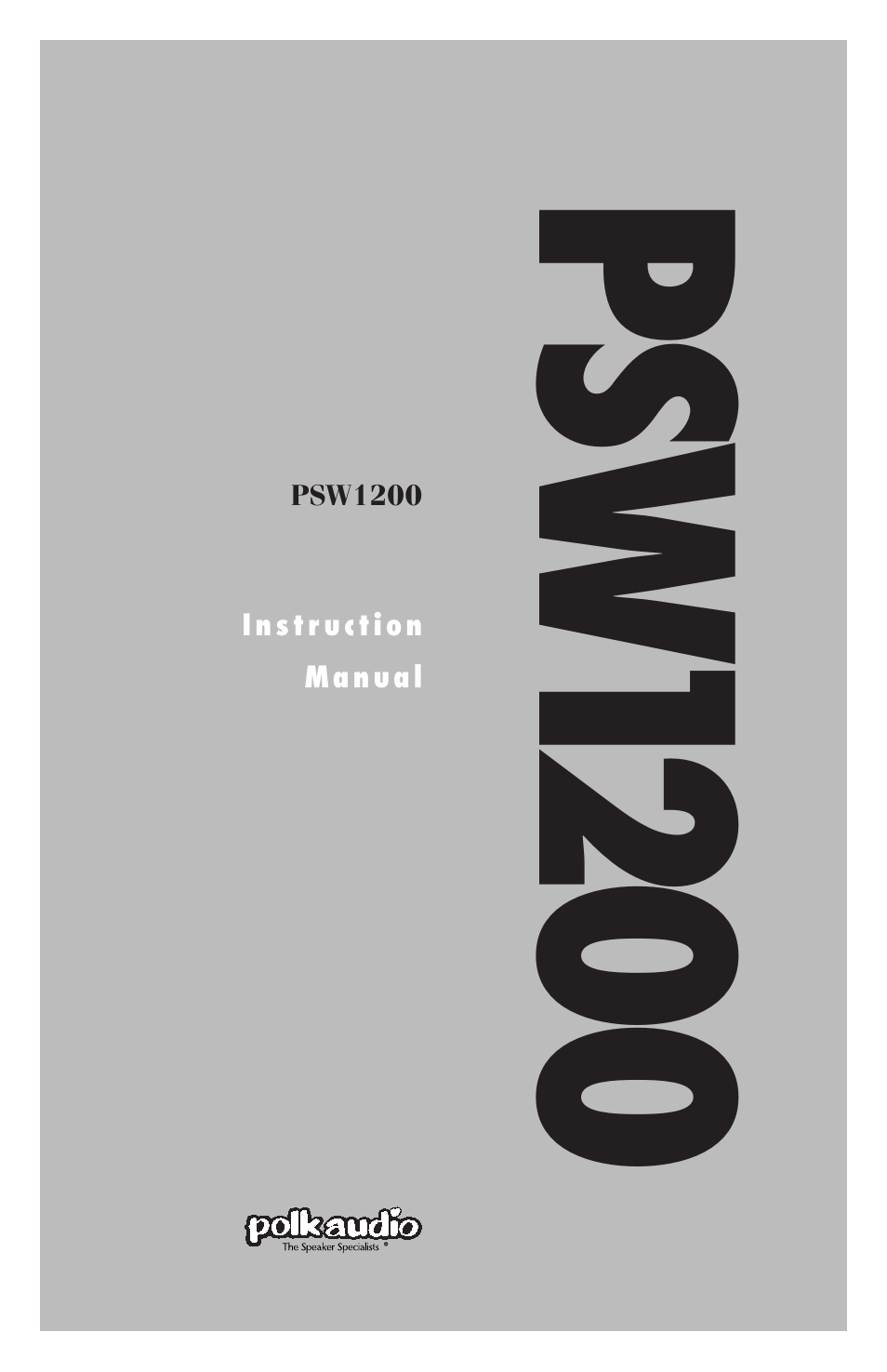 Polk Audio Subwoofer PSW1200 User Manual | 24 pages