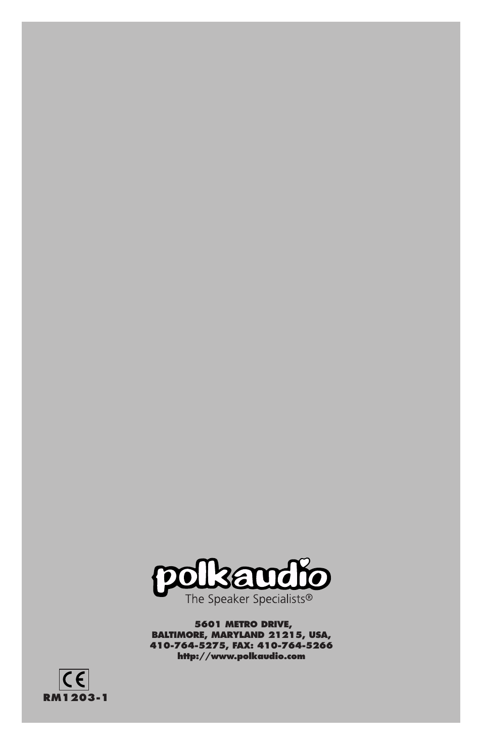 Polk Audio Subwoofer PSW1200 User Manual | Page 24 / 24