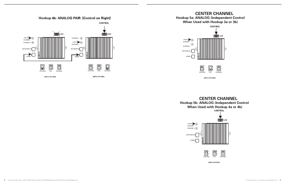 Center channel, Hookup | Polk Audio LC80i-IP User Manual | Page 8 / 11