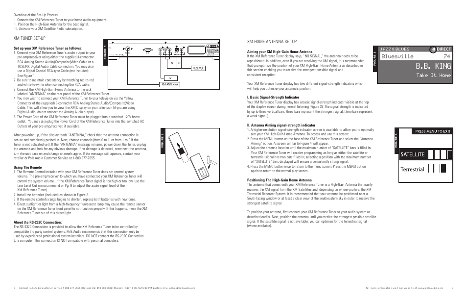 Xm tuner set-up, Xm home antenna set up | Polk Audio XRt112 User Manual | Page 3 / 7