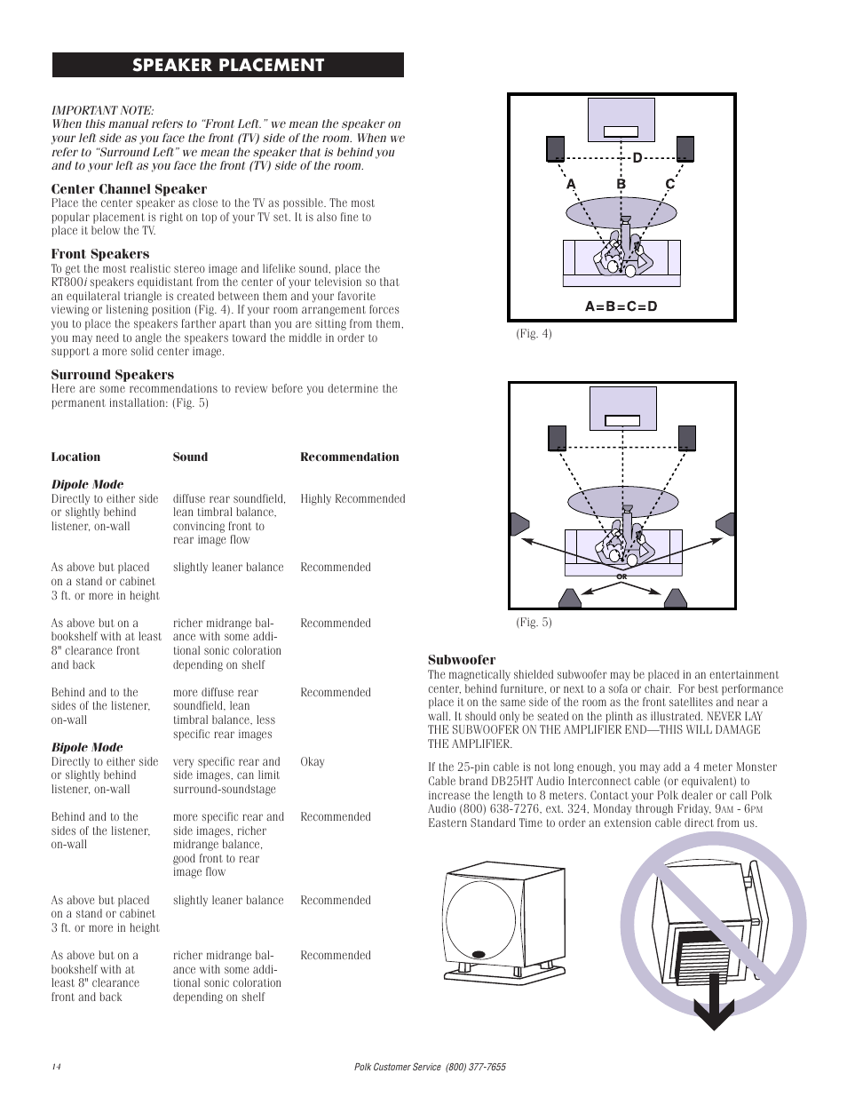 Speaker placement | Polk Audio I-Sonic 2 User Manual | Page 14 / 32