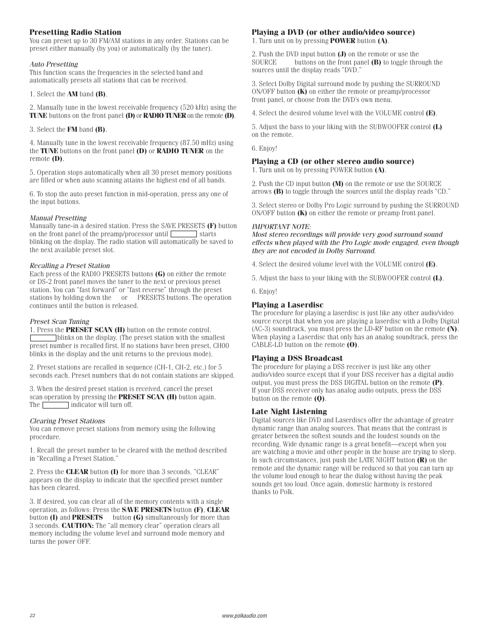 Polk Audio I-Sonic 2 User Manual | Page 22 / 32