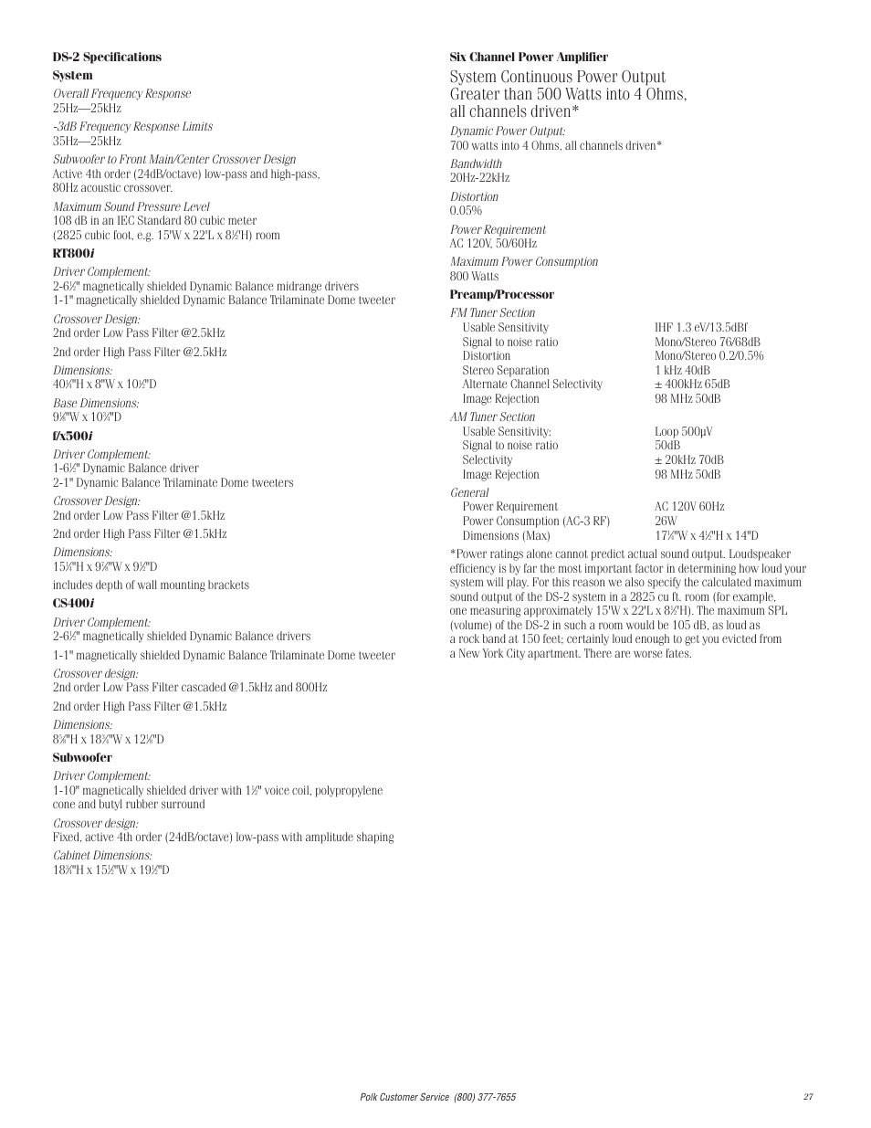 Polk Audio I-Sonic 2 User Manual | Page 27 / 32