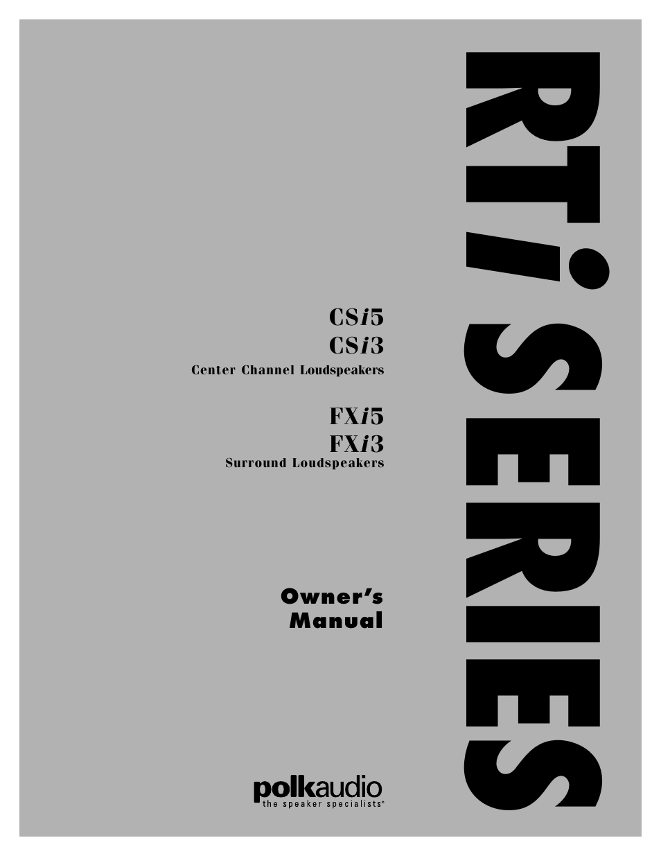 Polk Audio CSi3 User Manual | 8 pages
