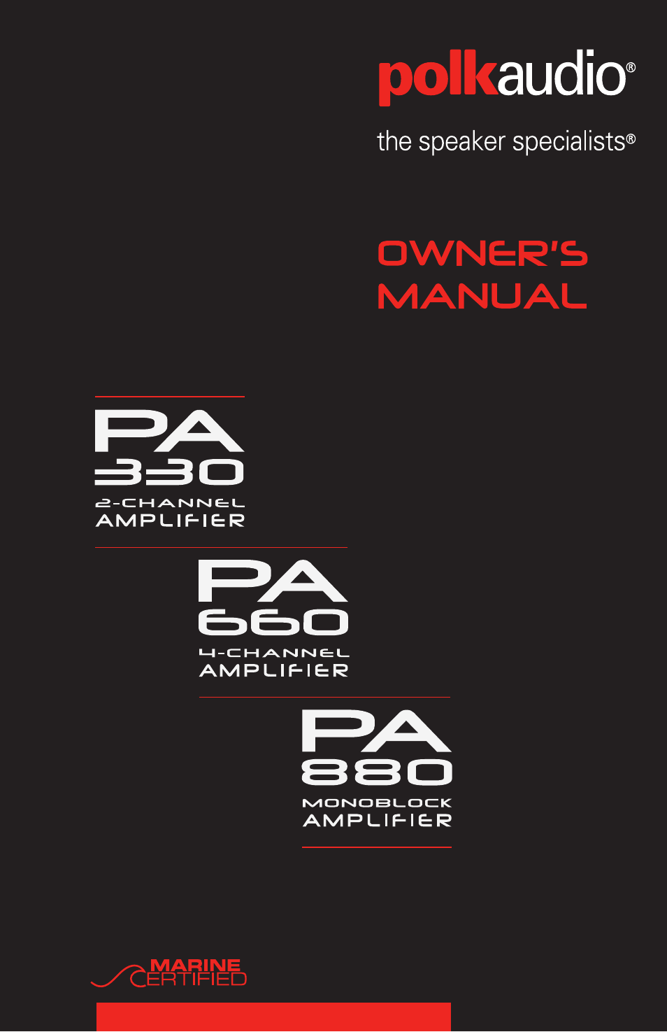 Polk Audio PA880 User Manual | 29 pages