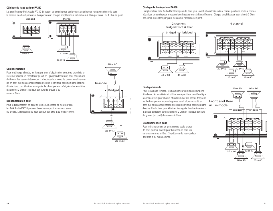 Front and rear in tri-mode | Polk Audio PA880 User Manual | Page 14 / 29