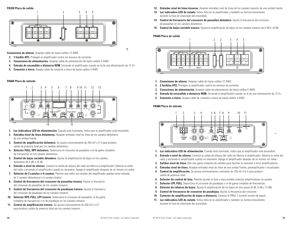 Polk Audio PA880 User Manual | Page 20 / 29