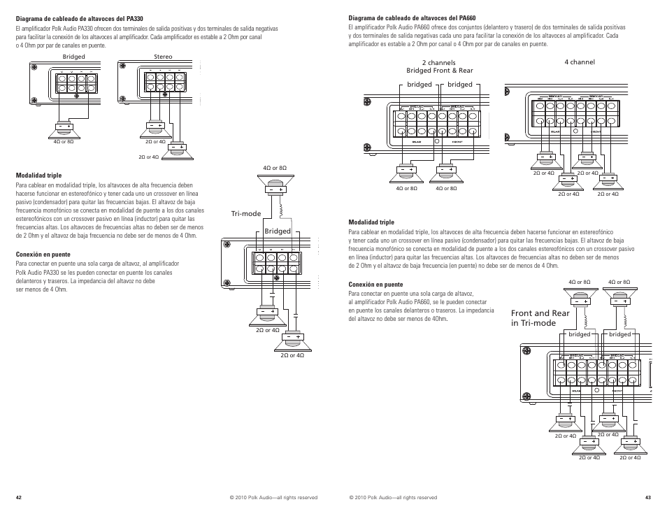 Front and rear in tri-mode | Polk Audio PA880 User Manual | Page 22 / 29