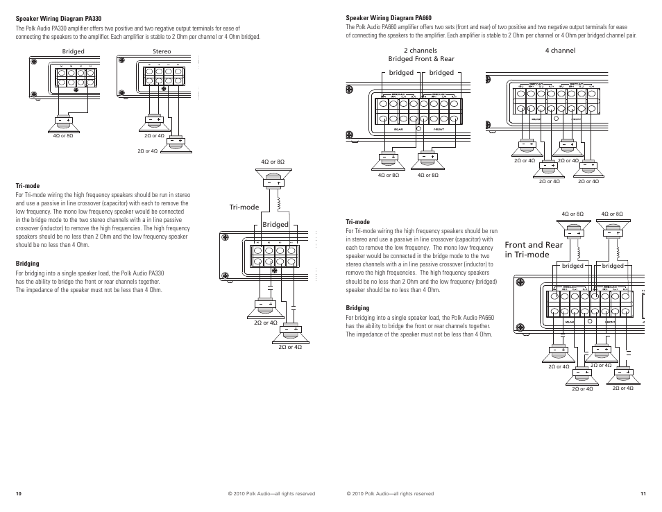 Front and rear in tri-mode | Polk Audio PA880 User Manual | Page 6 / 29