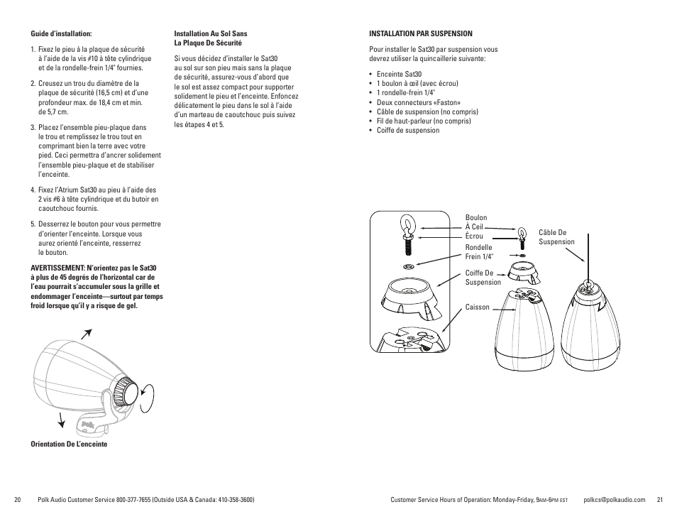 Polk Audio Atrium Sat30 User Manual | Page 11 / 23