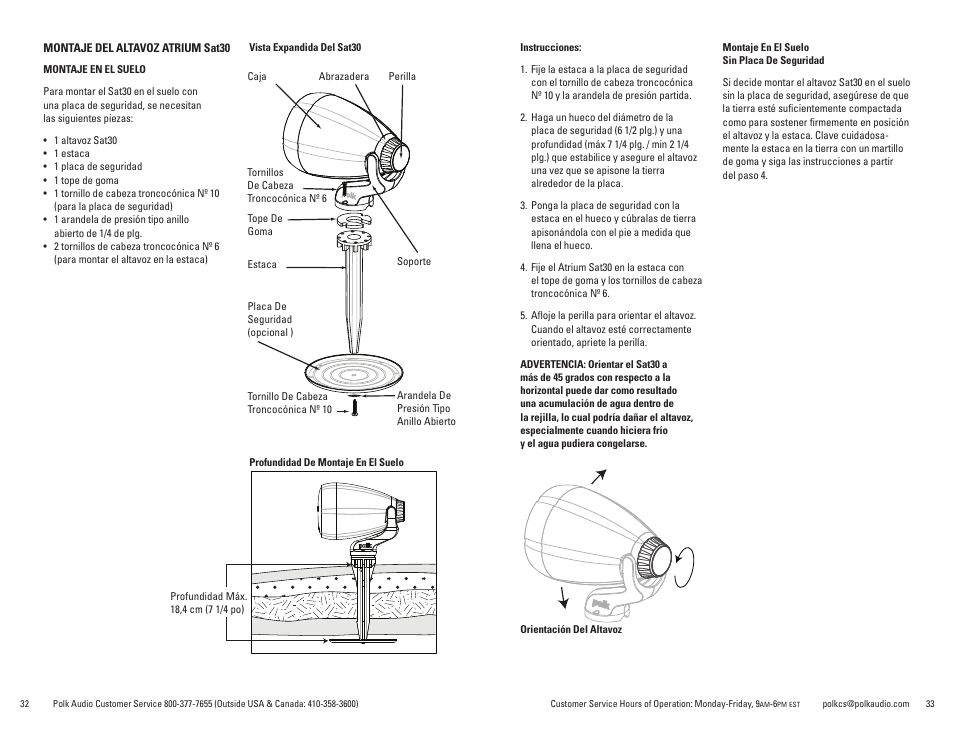 Polk Audio Atrium Sat30 User Manual | Page 17 / 23