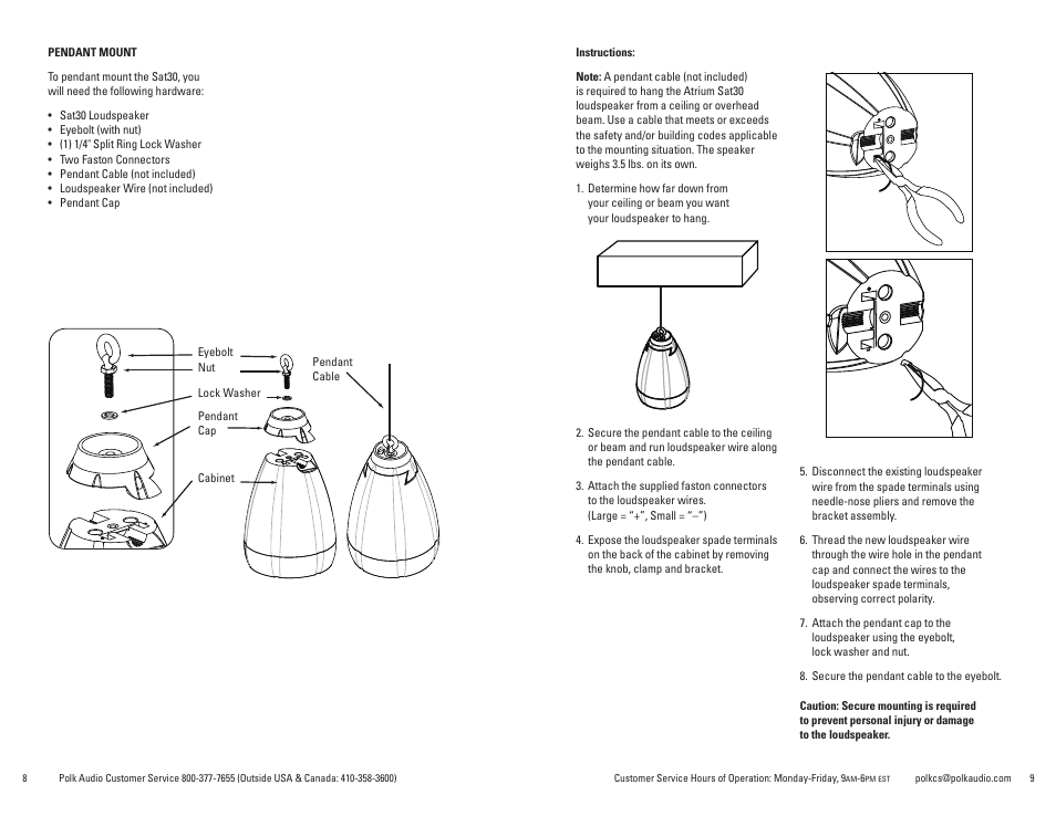 Polk Audio Atrium Sat30 User Manual | Page 5 / 23