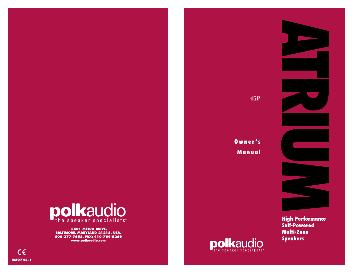 Polk Audio 45P User Manual | 7 pages