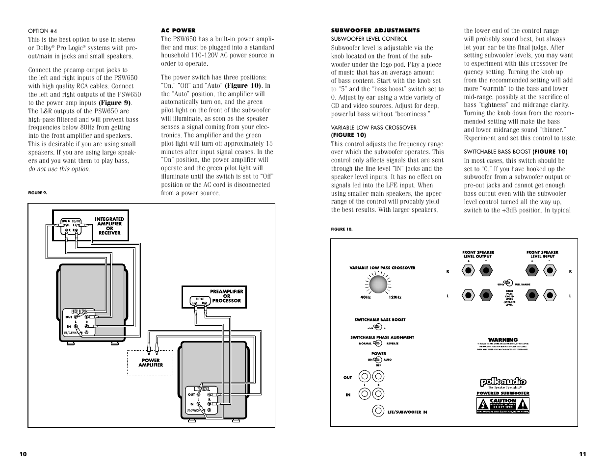 Option #4 | Polk Audio PSW 650 User Manual | Page 10 / 15