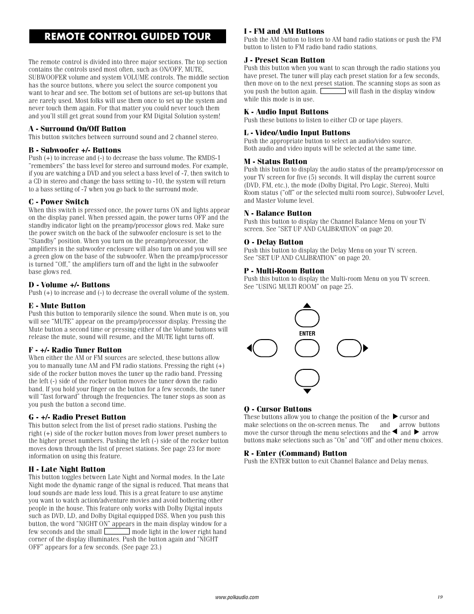 Remote control guided tour | Polk Audio RMDS-1 User Manual | Page 19 / 32