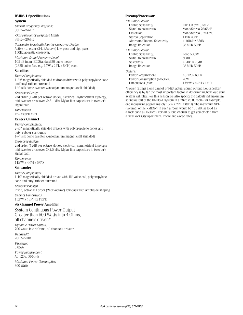 Polk Audio RMDS-1 User Manual | Page 30 / 32