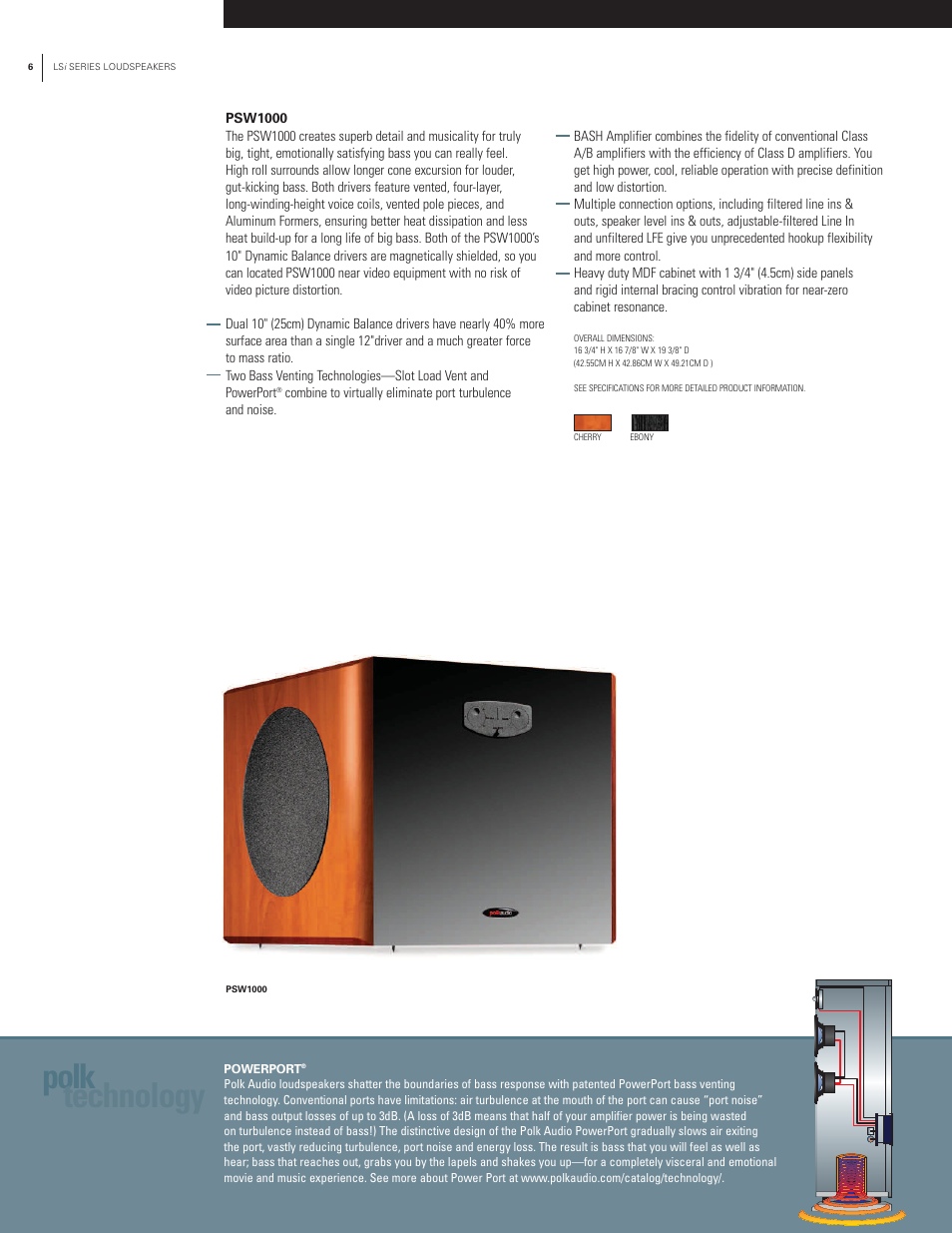 Polk technology | Polk Audio Lsi Series User Manual | Page 6 / 12