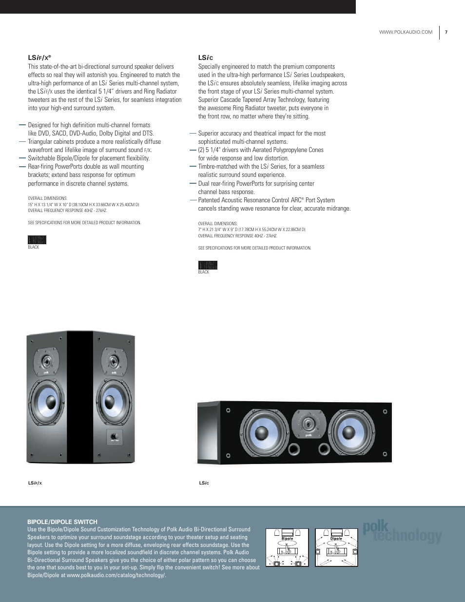 Polk technology | Polk Audio Lsi Series User Manual | Page 7 / 12