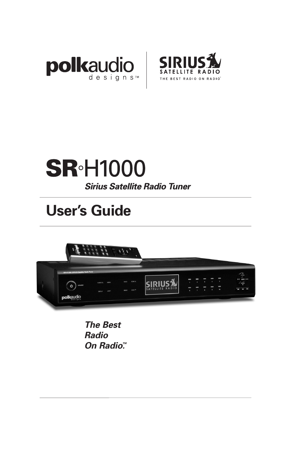 Polk Audio Sirius Satellite Radio Tuner SRH1000 User Manual | 60 pages