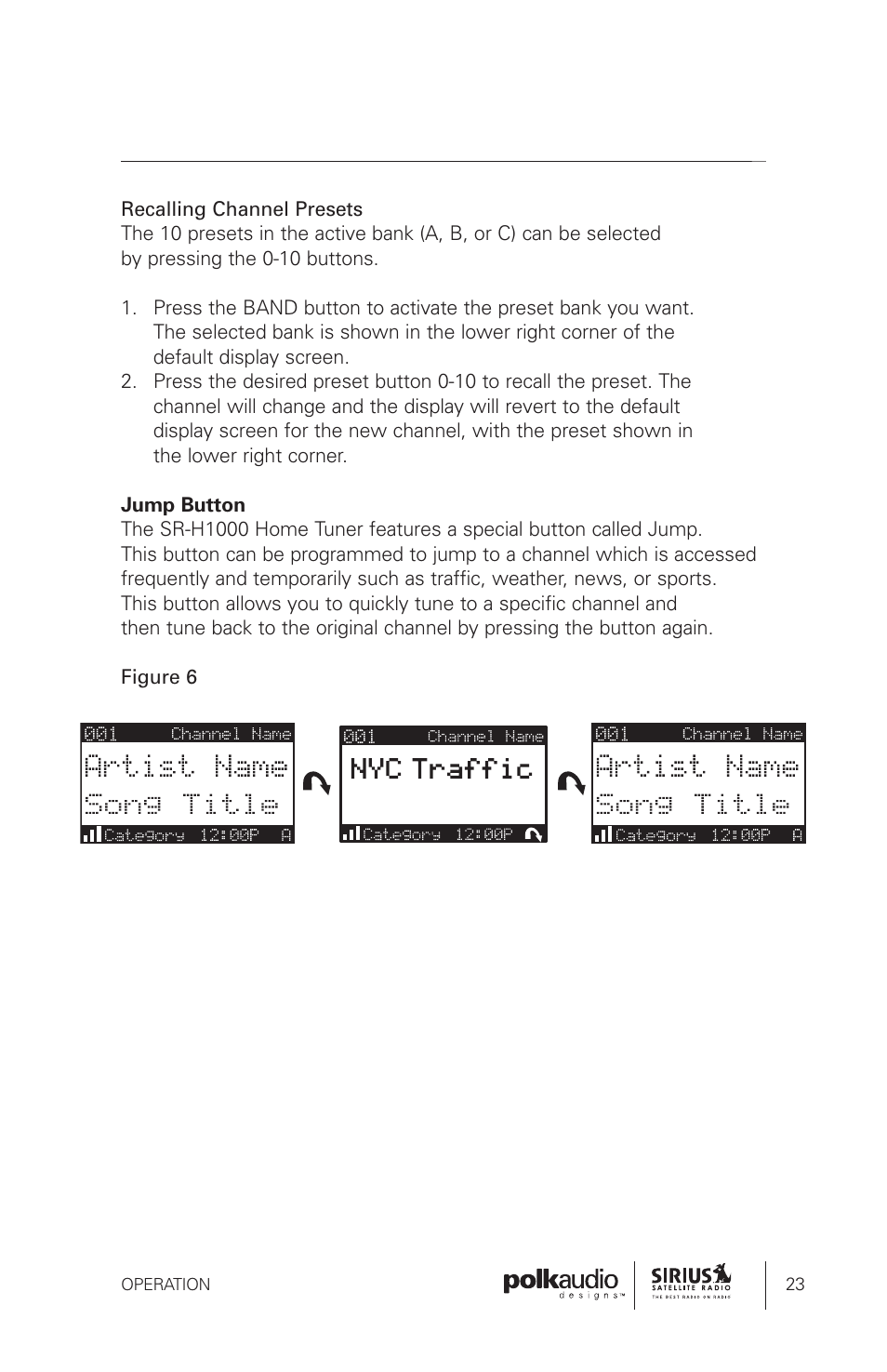 Polk Audio Sirius Satellite Radio Tuner SRH1000 User Manual | Page 23 / 60