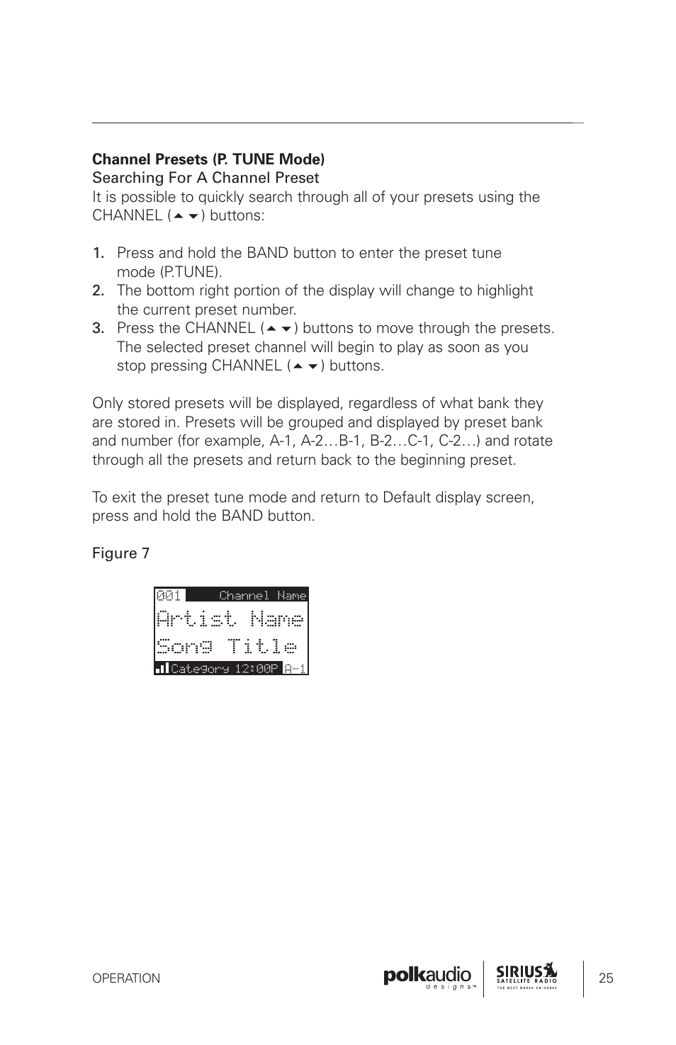 Polk Audio Sirius Satellite Radio Tuner SRH1000 User Manual | Page 25 / 60