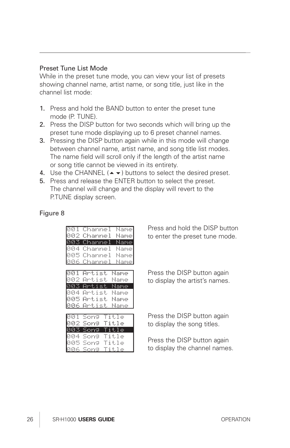 Polk Audio Sirius Satellite Radio Tuner SRH1000 User Manual | Page 26 / 60