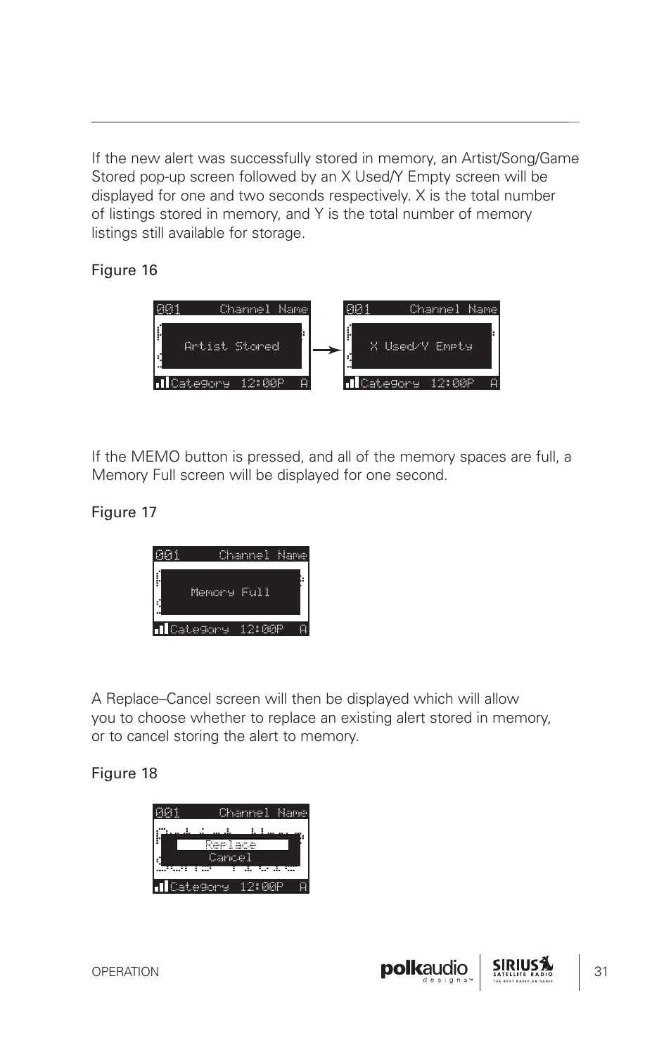 Polk Audio Sirius Satellite Radio Tuner SRH1000 User Manual | Page 31 / 60