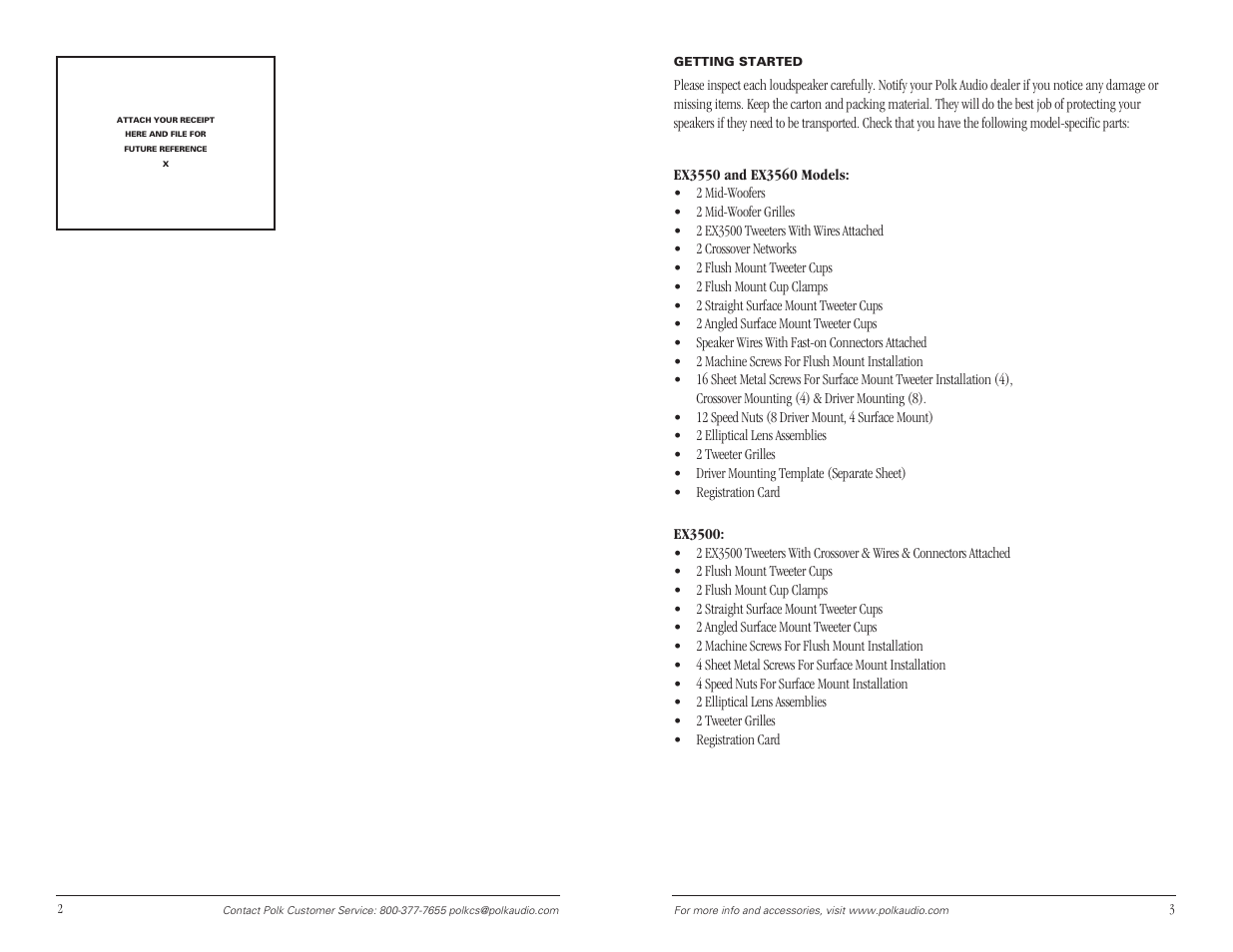 Polk Audio EX3 Series User Manual | Page 2 / 8