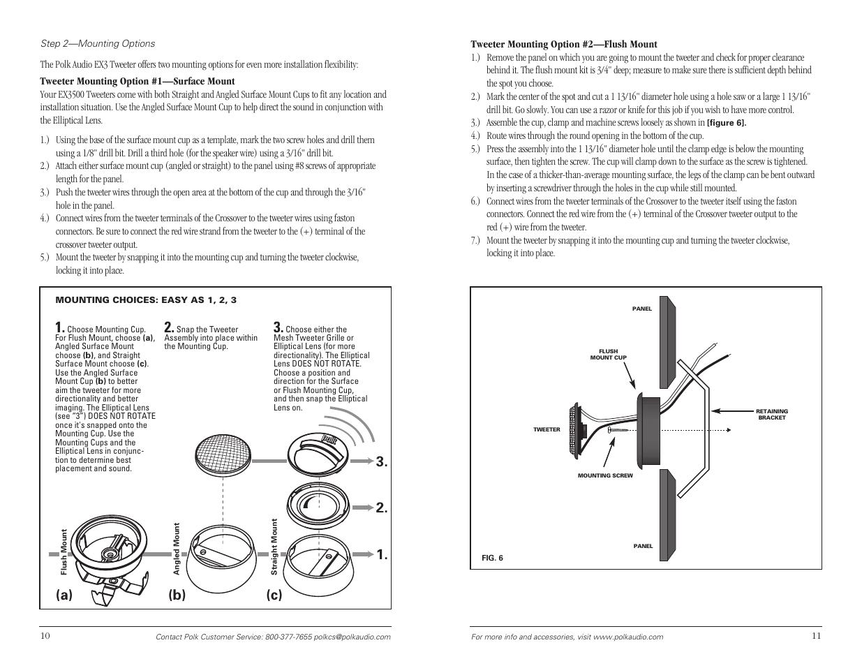 C) 1. 2. 3 | Polk Audio EX3 Series User Manual | Page 6 / 8