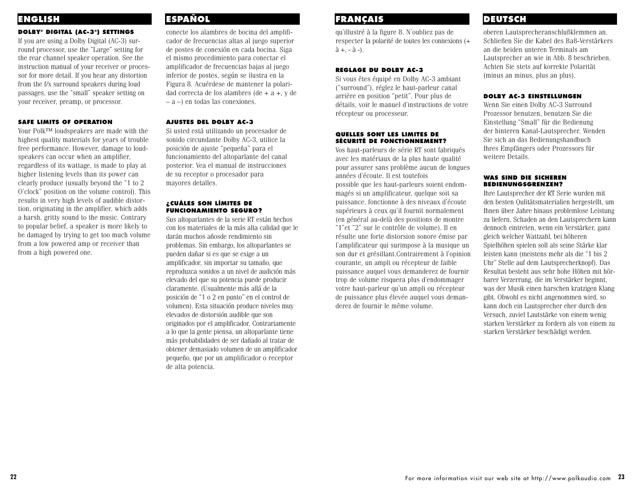 Polk Audio f/x1000 User Manual | Page 12 / 14