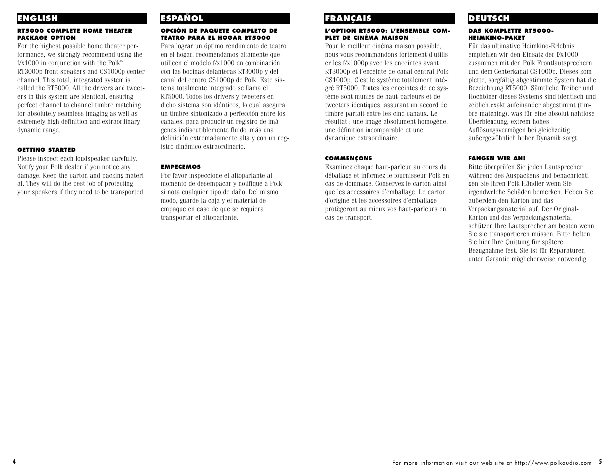 Polk Audio f/x1000 User Manual | Page 3 / 14